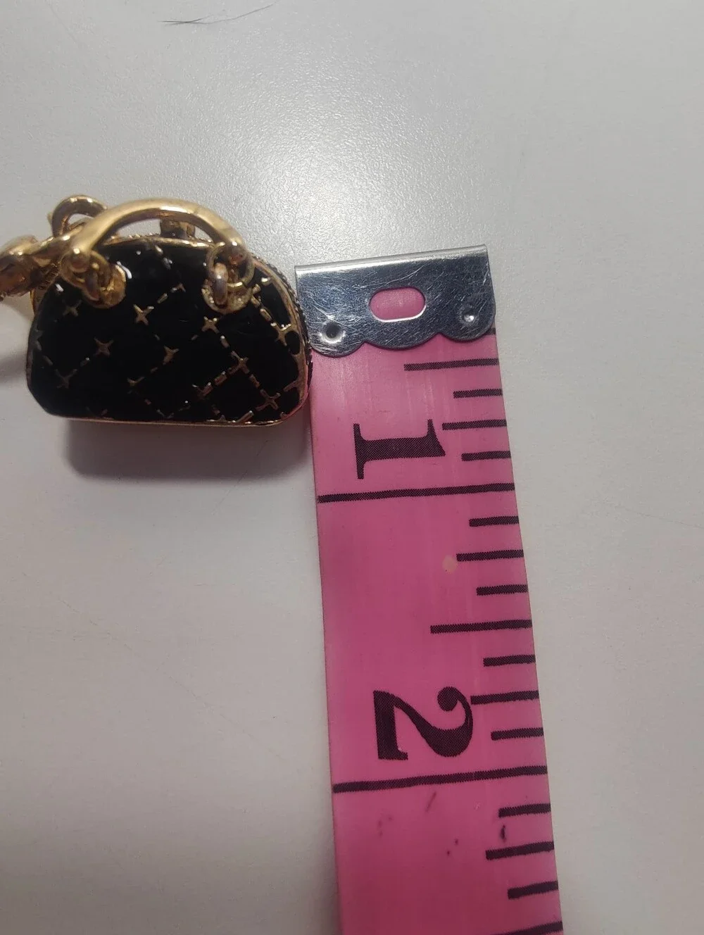 Vintage Neiman Marcus Limited Edition Black Quilted Purse Charm Locket Gold Tone